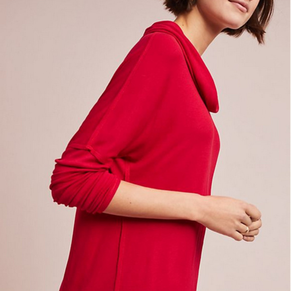 ANTHROPOLOGIE Samara Red Cowl Neck Tunic. NWT - Picture 2 of 7